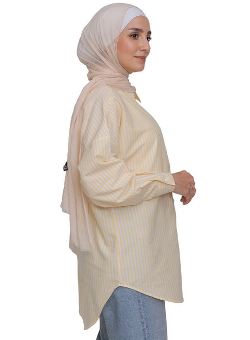 Yellow - Design 2 Stripped Over - Size Shirt - Khotwh